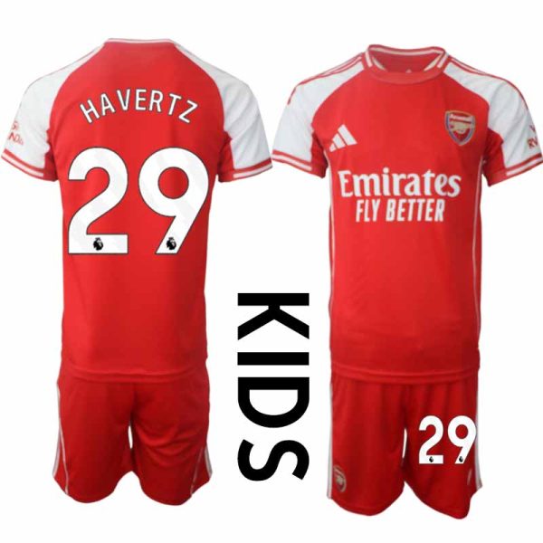 Arsenal Thuistenue 2025/26 Kinderen – Kai Havertz #29 – Voetbalshirt met Korte Mouwen + Korte Broek