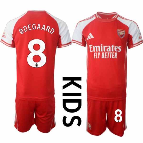 Arsenal Thuistenue 2025/26 Kinderen – Martin Ødegaard #8 – Voetbalshirt met Korte Mouwen + Korte Broek