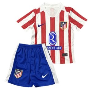 Atlético Madrid 2025/26 Kinderen Thuistenue – Voetbalshirt met Korte Mouwen + Korte Broek