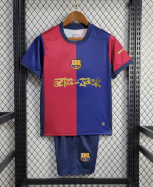 FC Barcelona 2024/25 Travis Scott Thuistenue met Korte Mouwen voor Kinderen – Limited Edition