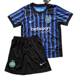 Inter Milan 2025/26 Kinderen Thuistenue – Voetbalshirt met Korte Mouwen + Korte Broek