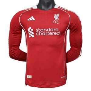 Liverpool 2025/26 Thuistenue Heren – Goedkope Lange Mouwen Voetbalshirt