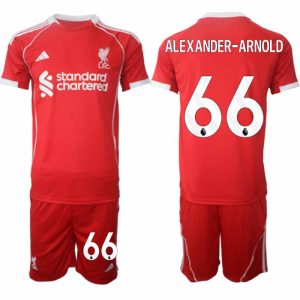 Liverpool Thuistenue 2025/26 voor Heren – Alexander-Arnold #66 – Voetbaltenue Korte Mouwen (+ Korte Broek)