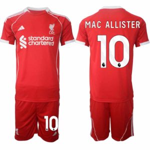 Liverpool Thuistenue 2025/26 voor Heren – Alexis Mac Allister #10 – Voetbaltenue Korte Mouwen (+ Korte Broek)