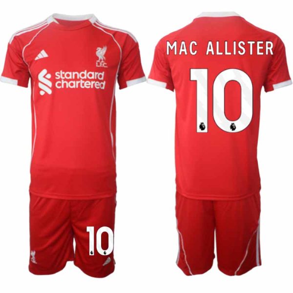 Liverpool Thuistenue 2025/26 voor Heren – Alexis Mac Allister #10 – Voetbaltenue Korte Mouwen (+ Korte Broek)