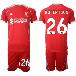 Liverpool Thuistenue 2025/26 voor Heren – Andrew Robertson #26 – Voetbaltenue Korte Mouwen (+ Korte Broek)