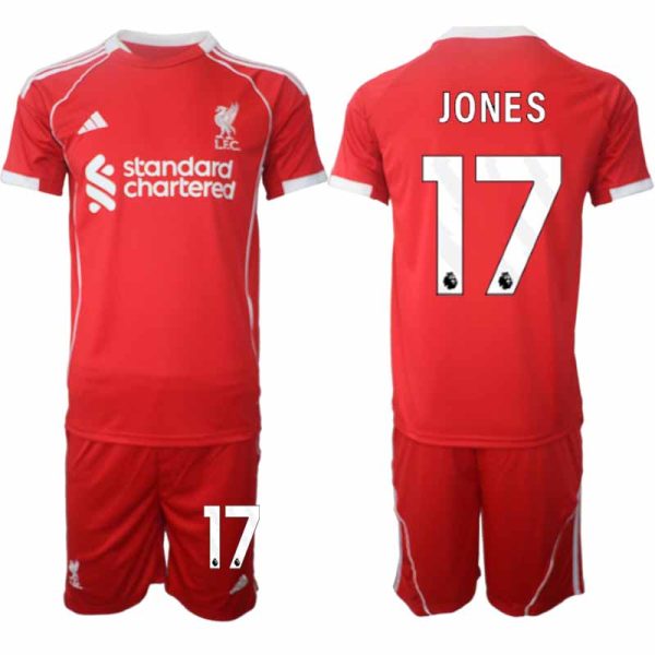 Liverpool Thuistenue 2025/26 voor Heren – Curtis Jones #17 – Voetbaltenue Korte Mouwen (+ Korte Broek)