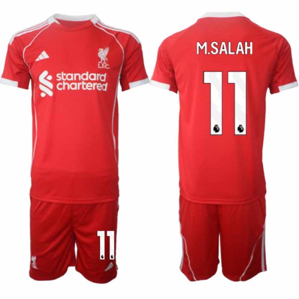 Liverpool Thuistenue 2025/26 voor Heren – Mohamed Salah #11 – Voetbaltenue Korte Mouwen (+ Korte Broek)
