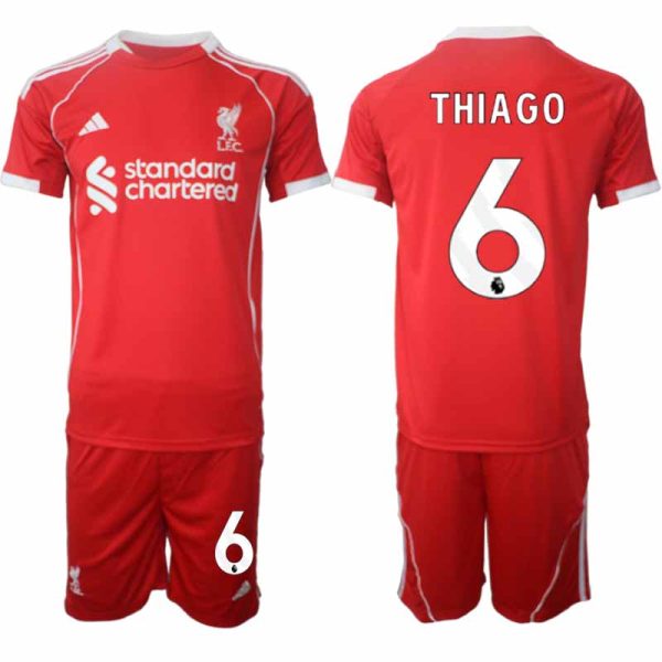 Liverpool Thuistenue 2025/26 voor Heren – Thiago Alcantara #6 – Voetbaltenue Korte Mouwen (+ Korte Broek)