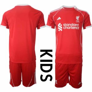 Liverpool Thuistenue 2025/26 voor Kinderen – Voetbaltenue Korte Mouwen (+ Korte Broek)