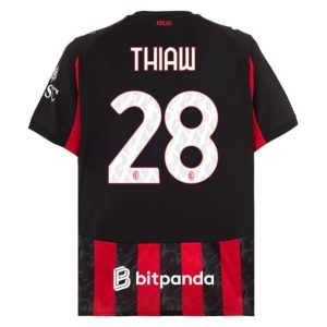 AC Milan 2025/26 Thuistenue Heren – Malick Thiaw #28 – Goedkope Korte Mouwen Voetbalshirt