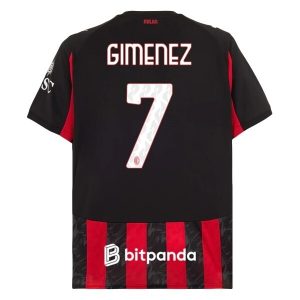 AC Milan 2025/26 Thuistenue Heren – Santiago Giménez #7 – Goedkope Korte Mouwen Voetbalshirt