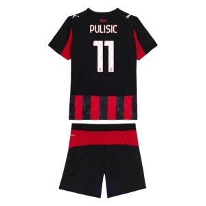 AC Milan 2025/26 Thuistenue voor Kinderen – Christian Pulisic #11 – Voetbalshirt met Korte Mouwen + Korte Broek