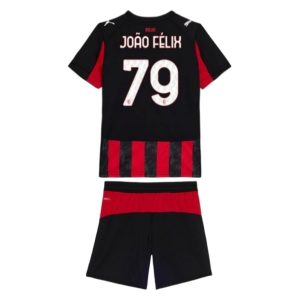 AC Milan 2025/26 Thuistenue voor Kinderen – João Félix #79 – Voetbalshirt met Korte Mouwen + Korte Broek
