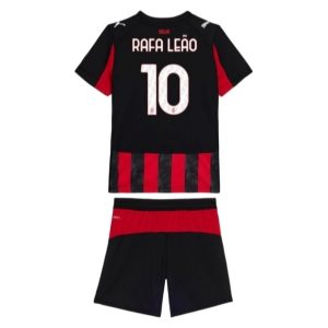 AC Milan 2025/26 Thuistenue voor Kinderen – Rafael Leão #10 – Voetbalshirt met Korte Mouwen + Korte Broek