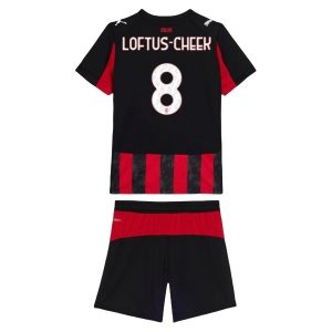 AC Milan 2025/26 Thuistenue voor Kinderen – Ruben Loftus-Cheek #8 – Voetbalshirt met Korte Mouwen + Korte Broek