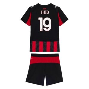 AC Milan 2025/26 Thuistenue voor Kinderen – Theo Hernandez #19 – Voetbalshirt met Korte Mouwen + Korte Broek