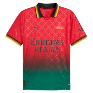 AC Milan Thuistenue 2025-2026 Off-White Rood Voetbalshirts Korte Mouwen