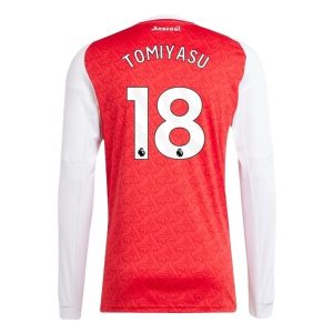 Arsenal Thuistenue 2025/26 Heren – Takehiro Tomiyasu #18 – Goedkope Lange Mouwen Voetbalshirt
