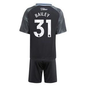 Aston Villa 2025/26 Uittenue voor Kinderen – Leon Bailey #31 – Voetbalshirt met Korte Mouwen + Korte Broek