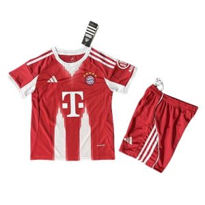 FC Bayern München 2025/26 Thuistenue voor Kinderen – Voetbalshirt met Korte Mouwen + Korte Broek