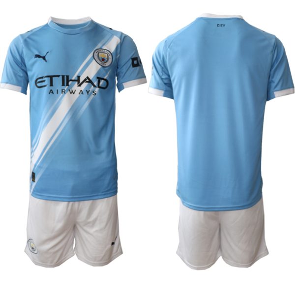 Manchester City 2025/26 Thuistenue Heren – Voetbalshirt met Korte Mouwen + Korte Broek