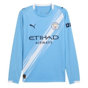 Manchester City Thuistenue 2025/26 Heren – Goedkope Lange Mouwen Voetbalshirt
