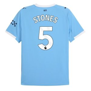 Manchester City Thuistenue 2025/26 Heren – John Stones #5 – Goedkope Korte Mouwen Voetbalshirt