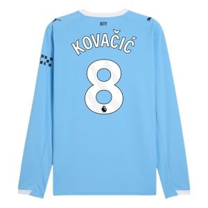Manchester City Thuistenue 2025/26 Heren – Mateo Kovačić #8 – Goedkope Lange Mouwen Voetbalshirt