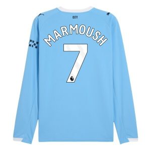 Manchester City Thuistenue 2025/26 Heren – Omar Marmoush #7 – Goedkope Lange Mouwen Voetbalshirt