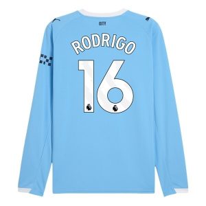 Manchester City Thuistenue 2025/26 Heren – Rodrigo #16 – Goedkope Lange Mouwen Voetbalshirt