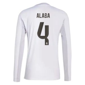 Real Madrid 2025/26 Thuistenue Heren – David Alaba #4 – Goedkope Lange Mouwen Voetbalshirt