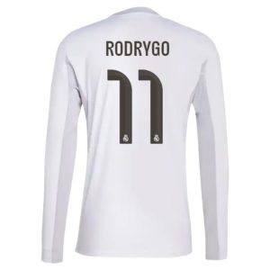 Real Madrid 2025/26 Thuistenue Heren – Rodrygo #11 – Goedkope Lange Mouwen Voetbalshirt