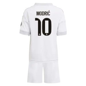 Real Madrid 2025/26 Thuistenue voor Kinderen – Luka Modrić #10 – Voetbalshirt met Korte Mouwen + Korte Broek