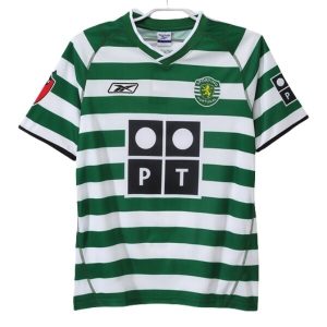 Sporting Lissabon Retro 2003-2004 Thuistenue Heren – Goedkope Korte Mouwen Voetbalshirt