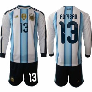 Argentinië WK 2026 Thuistenue Heren Lange Mouw – Cristian Romero #13 Voetbalshirt + Short