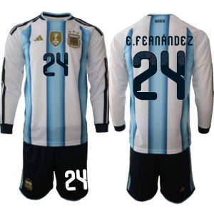 Argentinië WK 2026 Thuistenue Heren Lange Mouw – Enzo Fernández #24 Voetbalshirt + Short