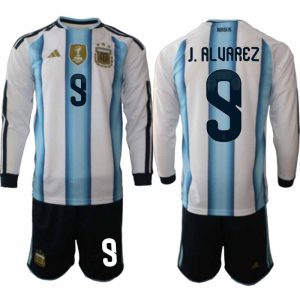 Argentinië WK 2026 Thuistenue Heren Lange Mouw – Julián Álvarez #9 Voetbalshirt + Short