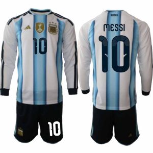 Argentinië WK 2026 Thuistenue Heren Lange Mouw – Lionel Messi #10 Voetbalshirt + Short
