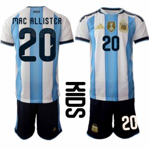 Argentinië WK 2026 Thuistenue Kinderen – Alexis Mac Allister #20 Voetbalshirt + Short