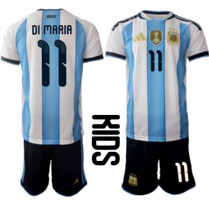 Argentinië WK 2026 Thuistenue Kinderen – Ángel Di María #11 Voetbalshirt + Short