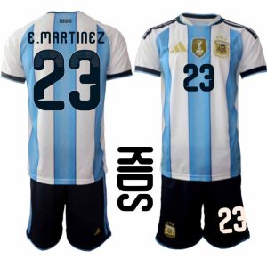 Argentinië WK 2026 Thuistenue Kinderen – Emiliano Martínez #23 Voetbalshirt + Short