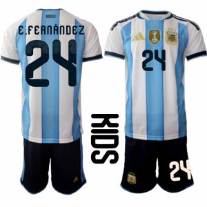 Argentinië WK 2026 Thuistenue Kinderen – Enzo Fernández #24 Voetbalshirt + Short