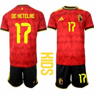 België WK 2026 Thuistenue Kinderen – Charles De Ketelaere #17 Voetbalshirt + Short