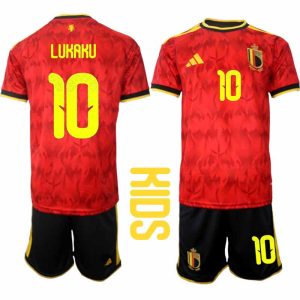 België WK 2026 Thuistenue Kinderen – Romelu Lukaku #10 Voetbalshirt + Short