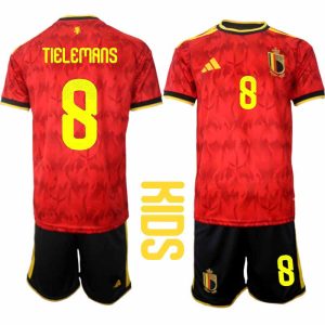 België WK 2026 Thuistenue Kinderen – Youri Tielemans #8 Voetbalshirt + Short