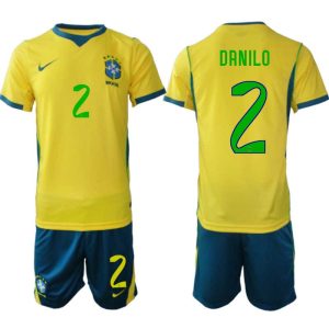 Brazilië WK 2026 Thuistenue Heren – Danilo #2 Voetbalshirt + Short