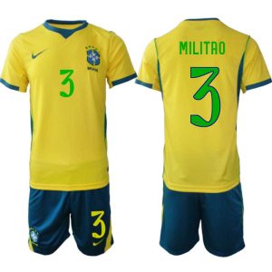 Brazilië WK 2026 Thuistenue Heren – Éder Militão #3 Voetbalshirt + Short