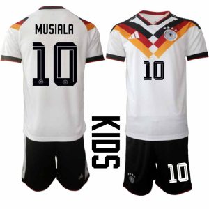 Duitsland WK 2026 Thuistenue Kinderen – Jamal Musiala #10 Voetbalshirt + Short
