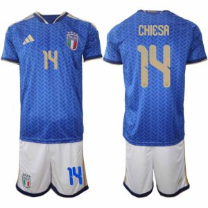 Italië WK 2026 Thuistenue Heren – Federico Chiesa #14 Voetbalshirt + Short